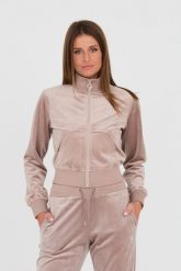GUESS Beżowa bluza dresowa. Brązowe bluzy damskie Guess, s, z aplikacjami, z dresówki, bez kaptura. W wyprzedaży za 293.99 zł.