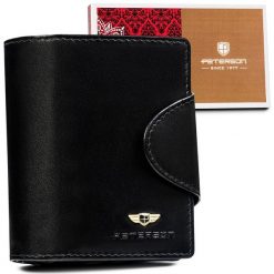 Portfel skórzany Peterson PTN 2517-BO czarny. Czarne portfele damskie Peterson, bez wzorów, ze skóry. Za 81.99 zł.