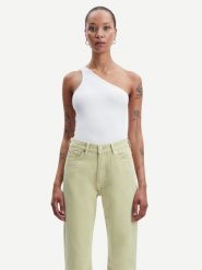 Samsøe Samsøe Bluzka Sophie F23100114 Biały Slim Fit. Białe bluzki damskie Samsøe & Samsøe, l, bez wzorów, z bawełny, bez kołnierzyka, bez ramiączek. Za 229.99 zł.