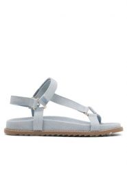 Jenny Fairy Sandały LYN KL H305-8 Błękitny. Niebieskie sandały damskie Jenny Fairy, bez wzorów, z materiału, bez obcasa, na płaskiej podeszwie, bez zapięcia. Za 129.99 zł.