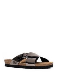 Sunbay Klapki "Iris" w kolorze srebrno-szarym rozmiar: 36. Szare klapki damskie Sunbay, bez wzorów, z otwartym noskiem, bez obcasa, bez zapięcia. Za 159.95 zł.
