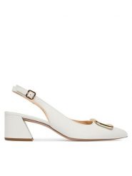 HÖGL Czółenka 1-104623 Biały. Białe czółenka damskie Högl, bez wzorów, ze skóry, bez obcasa. Za 749.99 zł.