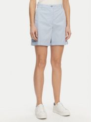 Tommy Hilfiger Szorty materiałowe WW0WW42457 Błękitny Regular Fit. Niebieskie szorty damskie Tommy Hilfiger, bez wzorów, z bawełny. Za 259.99 zł.