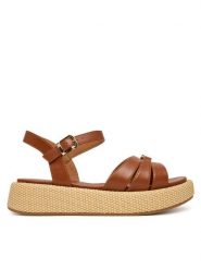 Tommy Hilfiger Sandały T3A2-34293-0326 Brązowy. Brązowe sandały dziewczęce Tommy Hilfiger, ze skóry, bez obcasa, bez zapięcia. Za 409.99 zł.