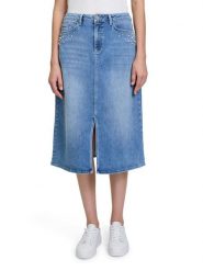 Betty Barclay Spódnica dżinsowa w kolorze błękitnym rozmiar: 40. Niebieskie spódnice damskie Betty Barclay, na co dzień, z aplikacjami, ze skóry, klasyczne, midi. Za 130.99 zł.