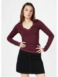 4funkyflavours Sweter w kolorze bordowym rozmiar: L. Czerwone swetry klasyczne damskie 4funkyflavours, l, bez kołnierzyka. Za 153.63 zł.