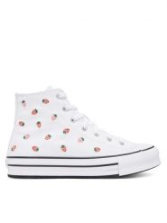 Converse Trampki Chuck Taylor Eva Lift Platform A14925C Biały. Białe trampki damskie Converse, bez wzorów, z materiału, bez zapięcia. Za 259.99 zł.
