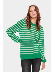 SAINT TROPEZ Sweter "Saint Tropez" w kolorze zielonym rozmiar: L. Zielone swetry klasyczne damskie Saint Tropez, l, ze splotem, bez kołnierzyka. Za 127.35 zł.
