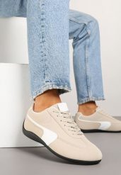 Beżowe Sneakersy Typu Klasyczne Tenisówki Zelritia. Brązowe obuwie sportowe damskie Renee, z jeansu, bez zapięcia, tenisowe. Za 74.99 zł.