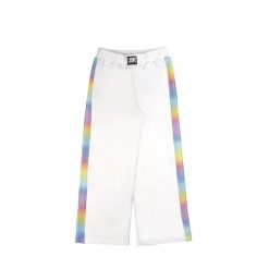 Spodnie dresowe z bawełna na co dzień na siłownię. Białe spodnie materiałowe damskie LEONE 1947 APPAREL, bez wzorów, z bawełny. Za 82.10 zł.