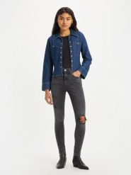 Levi´s Dżinsy "Mile" - Super Skinny fit - w kolorze antracytowym rozmiar: W26/L34. Czarne jeansy damskie z podwyższonym stanem. Za 286.84 zł.