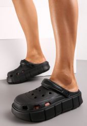 Czarne Piankowe Klapki z Paskiem Zanthe. Czarne klapki damskie Renee, bez wzorów, bez obcasa, bez zapięcia. Za 44.99 zł.