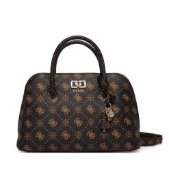 Torebka Guess. Brązowe kuferki damskie Guess, z aplikacjami, bez dodatków. Za 749.99 zł.