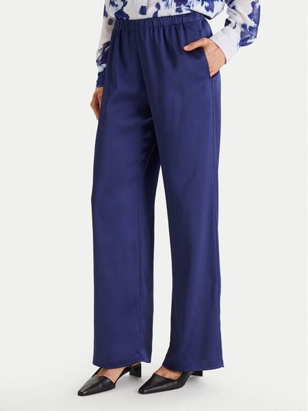 Calvin Klein Spodnie materiałowe LV044F611G Granatowy Regular Fit. Niebieskie spodnie materiałowe damskie Calvin Klein, bez wzorów, z materiału. Za 316.99 zł.