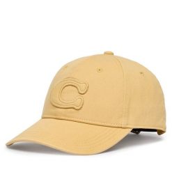 Czapka z daszkiem Coach. Brązowe czapki z daszkiem damskie Coach, bez wzorów. Za 209.99 zł.