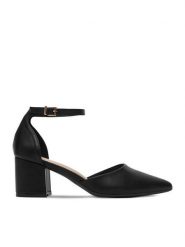 JENNY Czółenka CEO-ANGEL WS210702-10 Czarny. Czarne czółenka damskie Jenny, bez wzorów, z materiału, bez obcasa. Za 129.99 zł.