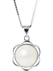 Pearline Srebrny naszyjnik z perłą - dł. 42 cm rozmiar: onesize. Białe naszyjniki damskie Pearline, z perłą, srebrne. Za 252.99 zł.