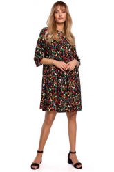 Letnia Sukienka w Drobne Kwiatki - Model 6. Brązowe sukienki damskie MOE, bez wzorów, z materiału, wizytowe, bez ramiączek. Za 239.90 zł.