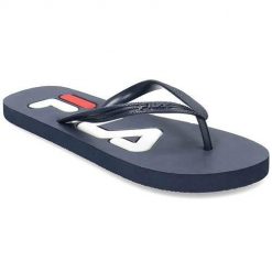 Japonki damskie Fila Troy. Niebieskie klapki damskie Fila, bez wzorów, z materiału, bez obcasa, bez zapięcia. Za 121.00 zł.