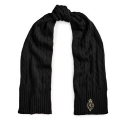 Szalik LAUREN RALPH LAUREN. Czarne szaliki damskie Lauren Ralph Lauren, bez wzorów. Za 379.99 zł.