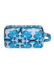 BLE Kosmetyczka w kolorze biało-błękitnym - 23 x 10 cm rozmiar: onesize. Białe kosmetyczki damskie BLE, bez wzorów, z materiału. Za 40.95 zł.