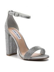 Steve Madden Sandały Carrson-R SM11000371-02003-968 Srebrny. Szare sandały damskie Steve Madden, bez wzorów, z syntetyku, bez obcasa, na słupku, bez zapięcia. Za 419.99 zł.