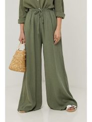Rodier Lin Lniane spodnie w kolorze khaki rozmiar: L/XL. Brązowe spodnie materiałowe damskie Rodier Lin, bez wzorów, ze lnu. Za 127.35 zł.