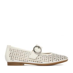 Baleriny Remonte. Białe balerinki damskie Remonte, bez wzorów. Za 369.99 zł.