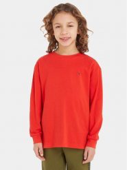 Tommy Hilfiger Bluzka Essential KB0KB08576 S Pomarańczowy Regular Fit. Brązowe t-shirty i koszulki chłopięce Tommy Hilfiger, bez wzorów, z bawełny, bez kołnierzyka, bez ramiączek. Za 129.99 zł.