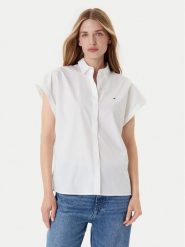 Tommy Hilfiger Koszula WW0WW45897 Biały Relaxed Fit. Białe koszule damskie Tommy Hilfiger, bez wzorów, z bawełny, bez kołnierzyka, bez ramiączek. Za 259.99 zł.