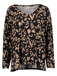 ONLY Koszulka w kolorze karmelowo-czarnym rozmiar: 42/44. Czarne koszulki damskie Only, bez wzorów, bez kołnierzyka, bez ramiączek. Za 69.91 zł.