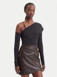 Guess Bluzka W6BP22 K6257 Czarny Slim Fit. Czarne bluzki damskie Guess, xl, z aplikacjami, z syntetyku, bez kołnierzyka, bez ramiączek. Za 294.99 zł.