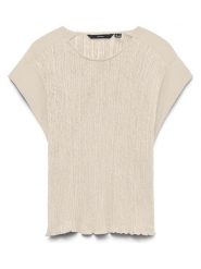 Vero Moda Bluzka w kolorze kremowym rozmiar: M. Brązowe bluzki damskie Vero Moda, m, bez wzorów, bez kołnierzyka, bez ramiączek. Za 104.95 zł.