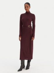 Vero Moda Sukienka dzianinowa Louisa 10336207 Bordowy Loose Fit. Czerwone sukienki damskie Vero Moda, bez wzorów, z dzianiny, bez ramiączek. Za 179.99 zł.