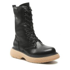 Trzewiki Jenny Fairy. Czarne botki damskie Jenny Fairy, bez obcasa, na płaskiej podeszwie, bez zapięcia. Za 199.99 zł.