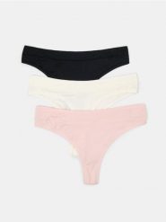 Majtki stringi z modalu i domieszki jedwabiu 3 pack - wielobarwny. Stringi Sinsay, bez wzorów. Za 25.99 zł.