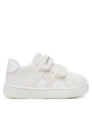 Tommy Hilfiger Sneakersy Flag Low Cut Velcro Sneaker T1A9-33726-0375 M Biały. Białe buty sportowe dziewczęce Tommy Hilfiger, ze skóry, bez zapięcia. Za 189.99 zł.