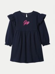 Gap Sukienka codzienna 645433 Granatowy Regular Fit. Niebieskie sukienki dziewczęce GAP, bez wzorów, z bawełny, bez ramiączek, proste. Za 99.99 zł.