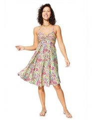 Aller Simplement Sukienka w kolorze zielono-różowym rozmiar: 34/36. Różowe sukienki damskie Aller Simplement, bez wzorów, bez ramiączek. Za 56.99 zł.