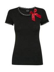 Pussy Deluxe Koszulka w kolorze czarnym rozmiar: M. Czarne bluzki damskie Pussy Deluxe, m, bez wzorów, z bawełny, bez kołnierzyka, bez ramiączek. Za 70.24 zł.