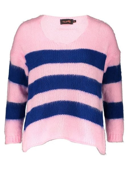 Miss goodlife Sweter w kolorze jasnoróżowo-granatowym rozmiar: L. Niebieskie swetry klasyczne damskie miss goodlife, l, z wełny, bez kołnierzyka. Za 83.03 zł.