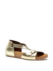 Comfortfusse Skórzane sandały w kolorze złotym rozmiar: 39. Żółte sandały damskie Comfortfüße, bez wzorów, ze skóry, z otwartym noskiem, bez obcasa, bez zapięcia. Za 252.99 zł.