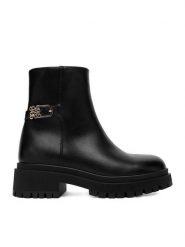 Nine West Botki CEO-LAYLA-01 Czarny. Czarne botki damskie Nine West, z materiału, bez obcasa, na płaskiej podeszwie, bez zapięcia. Za 279.99 zł.