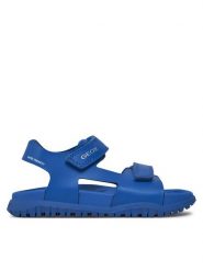 Geox Sandały J Sandal Fusbetto Bo J45HMA 000BC C4011 S Niebieski. Niebieskie sandały chłopięce Geox, ze skóry, bez zapięcia. Za 83.99 zł.