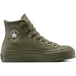 Adidasy Converse Chuck Taylor All Star Lift, Dla obu płci. Zielone obuwie sportowe damskie Converse, ze skóry, bez zapięcia, na fitness i siłownię. Za 690.00 zł.