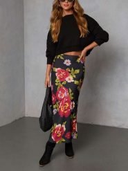 Milan Kiss Spódnica w kolorze czarnym ze wzorem rozmiar: S. Czarne spódnice damskie Milan Kiss, s, bez wzorów, maxi. Za 152.99 zł.