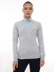 SIR RAYMOND TAILOR Sweter "Verty" w kolorze jasnoszarym rozmiar: L. Szare swetry klasyczne damskie Sir Raymond Tailor, l, z bawełny, bez kołnierzyka. Za 122.96 zł.
