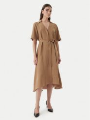 Marella Sukienka koszulowa Detto 2615221082 Brązowy Regular Fit. Brązowe sukienki damskie Marella, bez wzorów, z wiskozy, bez ramiączek. Za 919.99 zł.