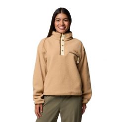Bluza polarowa damska Columbia Helvetia II Cropped Half Snap Fleece. Brązowe bluzy damskie Columbia, m, bez wzorów, z polaru, bez kaptura. Za 219.99 zł.