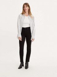 Levi's Dżinsy "724" - Slim fit - w kolorze czarnym rozmiar: W27/L30. Czarne jeansy damskie Levi's, z podwyższonym stanem. Za 184.46 zł.